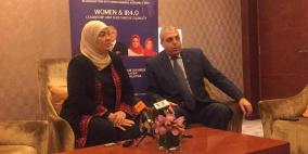 د.غنام خلال مؤتمر صحفي: المرأة في فلسطين شريكة الرجل والعائق أمامنا جميعا هو الإحتلال