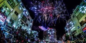انارة شجرة عيد الميلاد المجيد في رام الله