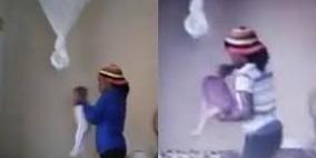 بالفيديو :مربية ترمي رضيعة بطريقة قاسية جدا