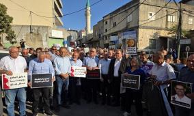 تظاهرة في عرابة تنديدا باستفحال جرائم القتل وتقاعس الشرطة الإسرائيلية