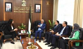 برهم يبحث مع سفيرة فلسطين الجديدة في العراق سبل التعاون لخدمة التعليم