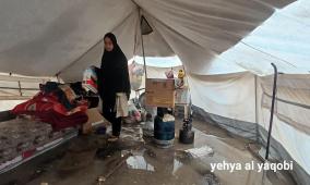 خاص| الأمطار تغرق مخيمات غزة.. والنازحون يواجهون القصف والبرد معًا