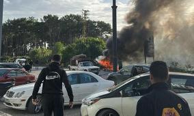 غارة إسرائيلية تستهدف مركبة في مدينة صور جنوب لبنان