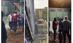 مستعمرون يحرقون مسجدا في قرية دوما جنوب نابلس