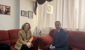 أبو زيد يستقبل سفيرة اليونان في أستانا ويستعرض مستجدات الأوضاع في فلسطين