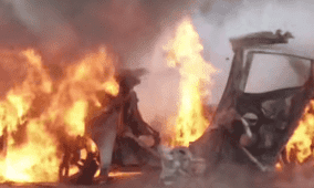 شاهد.. شهيد وإصابات باستهداف مركبة وسط قطاع غزة