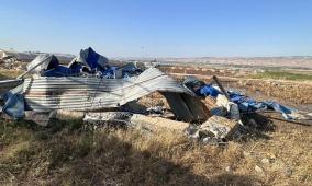 الاحتلال يهدم بركة مياه في الأغوار الشمالية