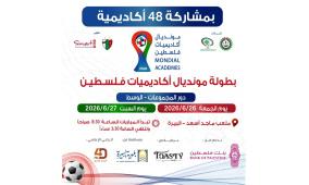 بمشاركة 48 أكاديمية من جميع المحافظات.. انطلاق مونديال أكاديميات فلسطين 2026