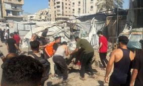 إصابات جراء قصف الاحتلال خيمة نازحين وس مدينة غزة
