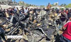 شهيدان وجرحى في استهداف مركبة مدنية بدير البلح وسط خروقات مستمرة (فيديو وصور)