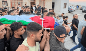 جماهير شعبنا تشيع جثمان الشهيد علاء صبيح في تياسير 