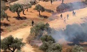 مستوطنون يهاجمون شبانا في قصرة واندلاع مواجهات