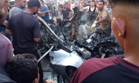  شهيدان أحدهما طفلة بقصف الاحتلال مركبة في حي النصر غرب غزة