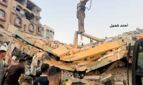 وفاة 9 نازحين وإصابة 14 وفقدان العشرات جراء انهيار بناية في مدينة غزة