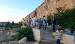 مستوطنون يدنسون مقبرة باب الرحمة المحاذية للمسجد الأقصى