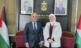 غنام تبحث مع السفير المصري اخر مستجدات الأوضاع في فلسطين  