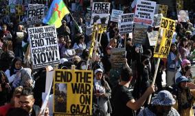 تظاهرات في مدن أميركية تضامنا مع الشعب الفلسطيني