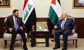 الرئيس عباس يلتقي رئيس الوزراء العراقي ويثمن مواقف العراق