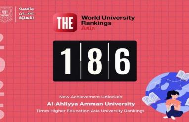 عمان الأهلية تَحضُر بقوّة وبالمرتبة 186 بتصنيف التايمز لجامعات قارة أسيا 2025