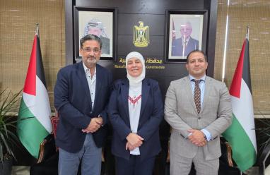 غنام تستقبل د. نزار حجة وأرنان بشير وتشيد بجهود اطلاق جمعية "نبض" الأولى لرعاية أطفال القلب في فلسطين