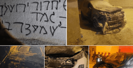 مستوطنون يحرقون مسجدا وعددا من المركبات في جيبيا شمال غرب رام الله