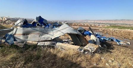 الاحتلال يهدم بركة مياه في الأغوار الشمالية