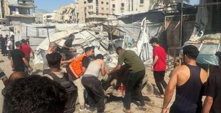 إصابات جراء قصف الاحتلال خيمة نازحين وسط مدينة غزة