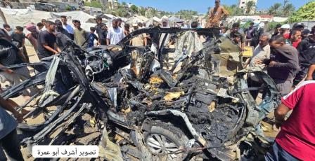 شهيدان وجرحى في استهداف مركبة مدنية بدير البلح وسط خروقات مستمرة (فيديو وصور)