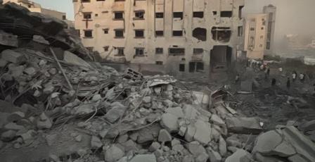 جرحى جراء تدمير طائرات الاحتلال مسجدًا بمدينة غزة