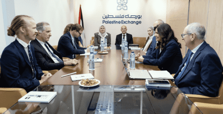 بورصة فلسطين تستقبل وفداً من الاتحاد الأوروبي برئاسة الممثل الخاص لعملية السلام في الشرق الأوسط
