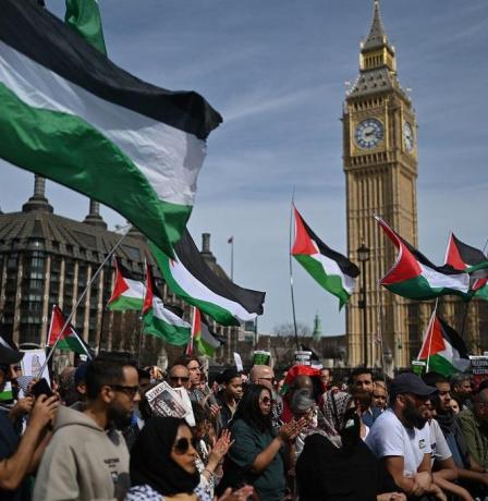 توقعات بمشاركة مئات الآلاف بمظاهرة مؤيدة لفلسطين في لندن اليوم