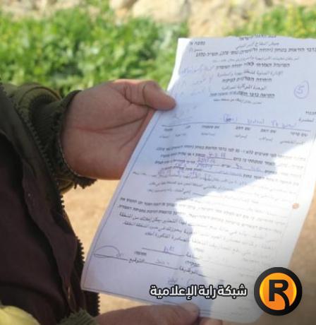 الاحتلال يسلم أكثر من 20 إخطار هدم ويطرد مزارعين من أراضيهم في جنين