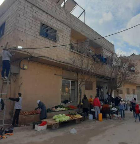 برعاية الرئيس: "شؤون اللاجئين بالمنظمة" تنجز مشروع إنارة تجمع الحسينية بريف دمشق في سوريا بالطاقة الشمسية