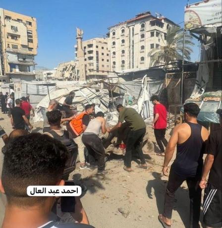 إصابات جراء قصف الاحتلال خيمة نازحين وسط مدينة غزة