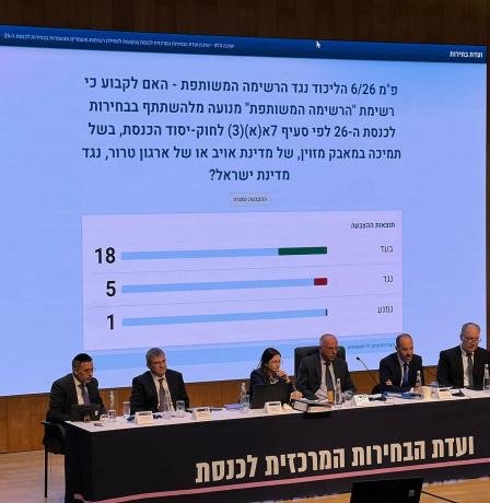 لجنة الانتخابات الإسرائيلية تقرر شطب ترشح القائمة المشتركة وأبو شحادة وكسيف والموحدة