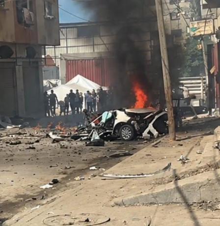 شهيد ومصابون جراء قصف الاحتلال مركبة في حي التفاح شرق مدينة غزة