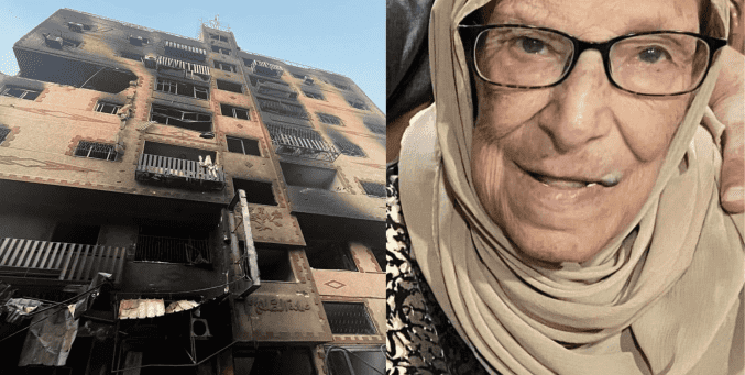 المسنة نايفة النواتي أحرقها الاحتلال حيّة مع منزلها بغزة