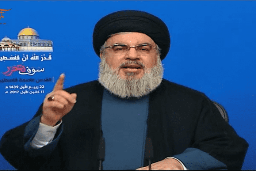 نصر الله: إعلان انتفاضة ثالثة هو الرد على قرار ترامب