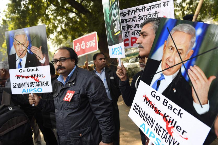 تظاهرات في الهند ضد زيارة نتنياهو