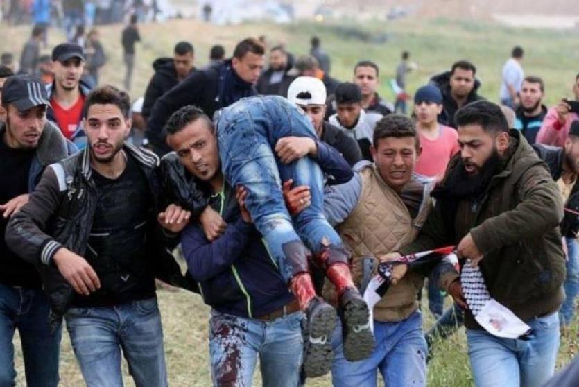 اصابات خلال مواجهات مع الاحتلال في غزة 
