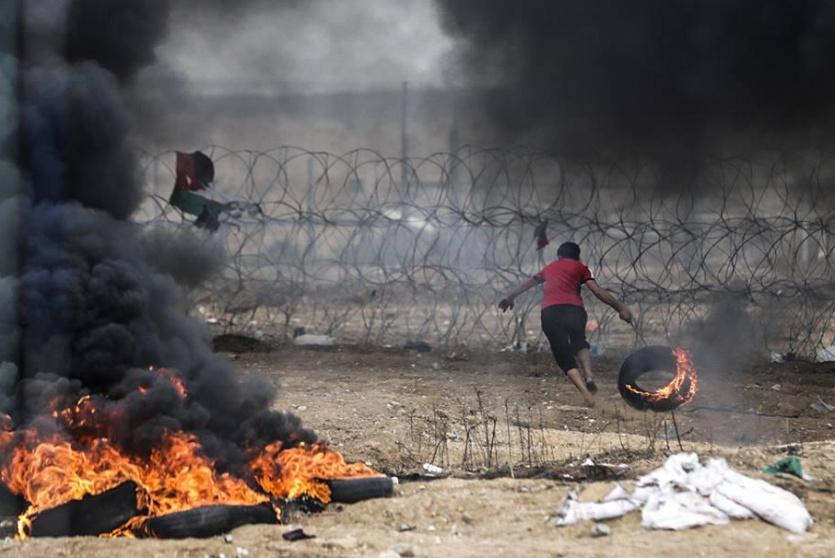 مواجهات عند السياج الحدودي الفاصل شرق غزة - أرشيف