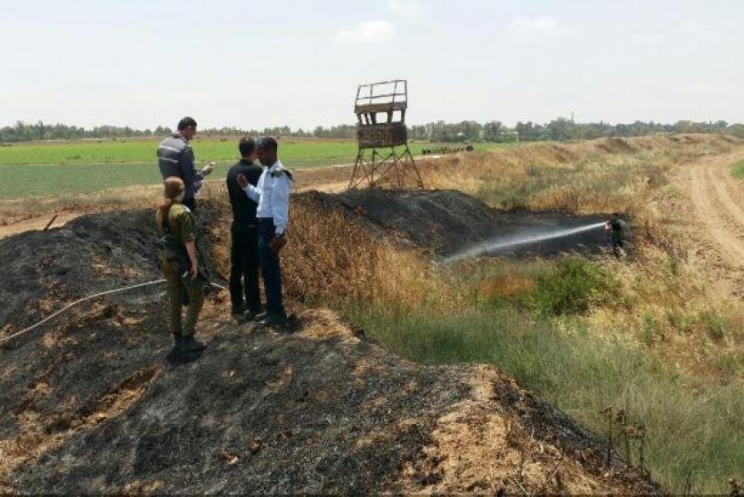 حرائق سببها المستوطنين بعد فشل اطلاق طائرة ورقية تجاه غزة