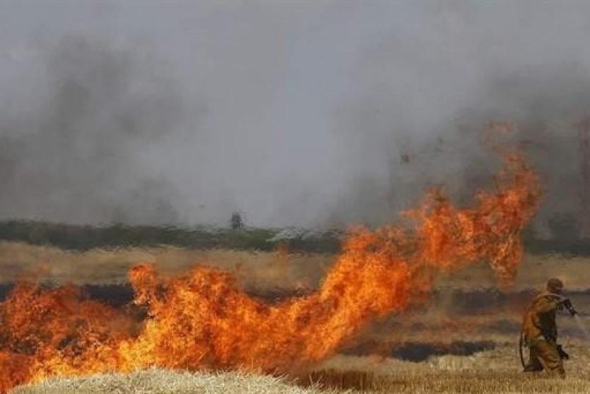جانب من الحرائق التي اشتغلت في مواقع اسرائيلية اليوم 
