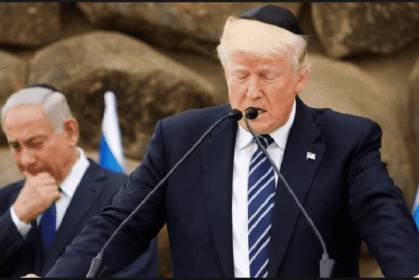ارشيف- ترامب خلال زيارته الى اسرائيل 