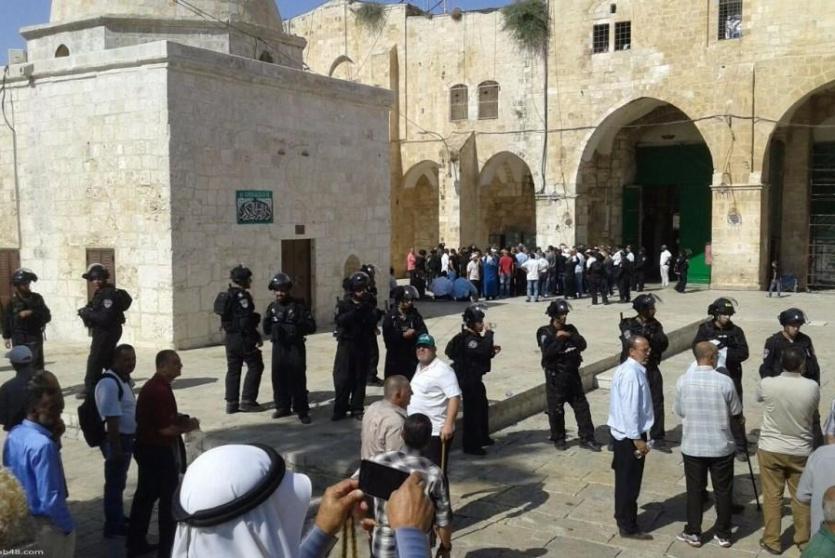 قوات الاحتلال خلال تأمين اقتحامات المستوطنين للمسجد الاقصى- ارشيف