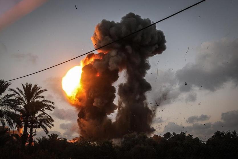 قصف موقع شرق مدينة غزة اليوم