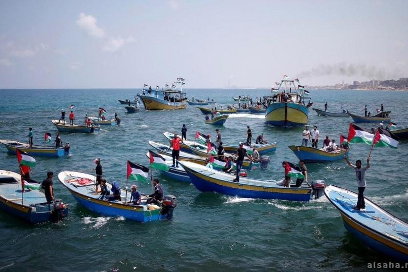 اطلاق تظاهرة بحرية من غزة