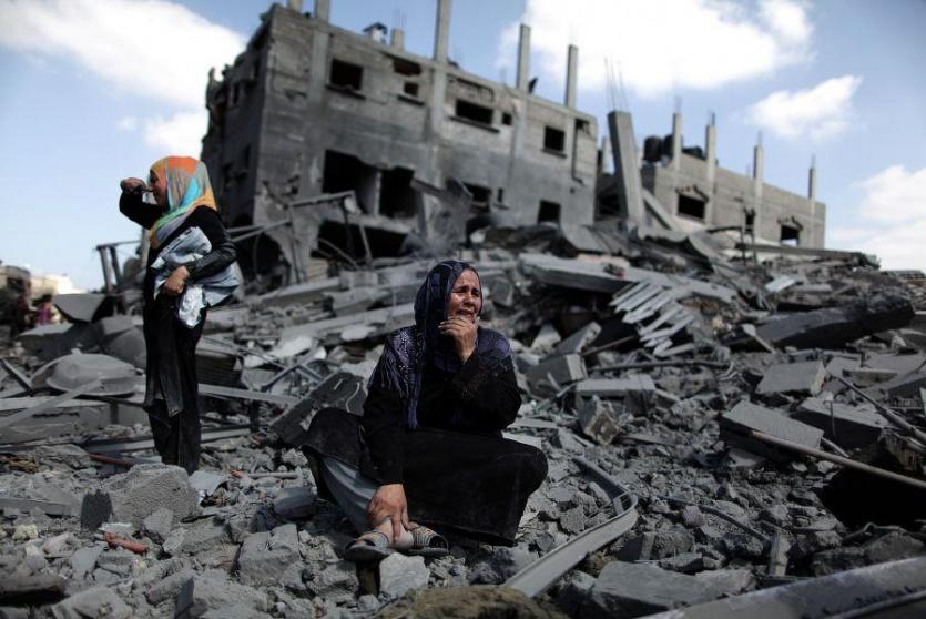 أحد المباني المدمرة خلال العدوان الأخير على غزة - أرشيف