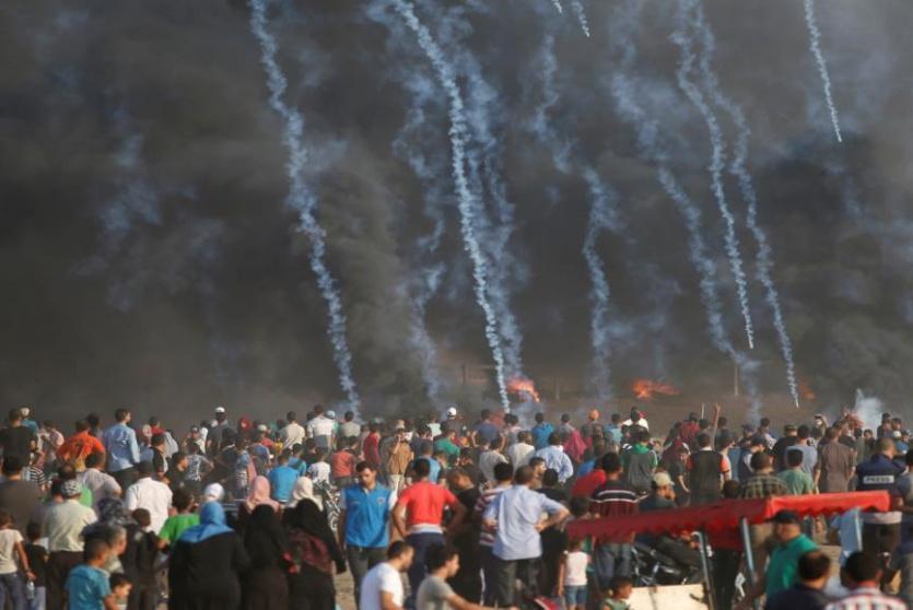 متظاهرون في غزة رفضا للحصار 