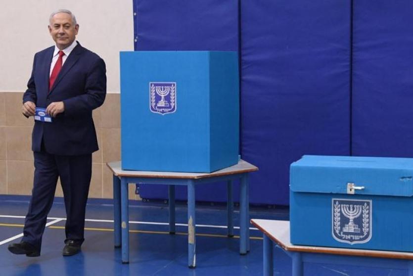 نتنياهو يدلي بصوته في انتخابات الكنيست